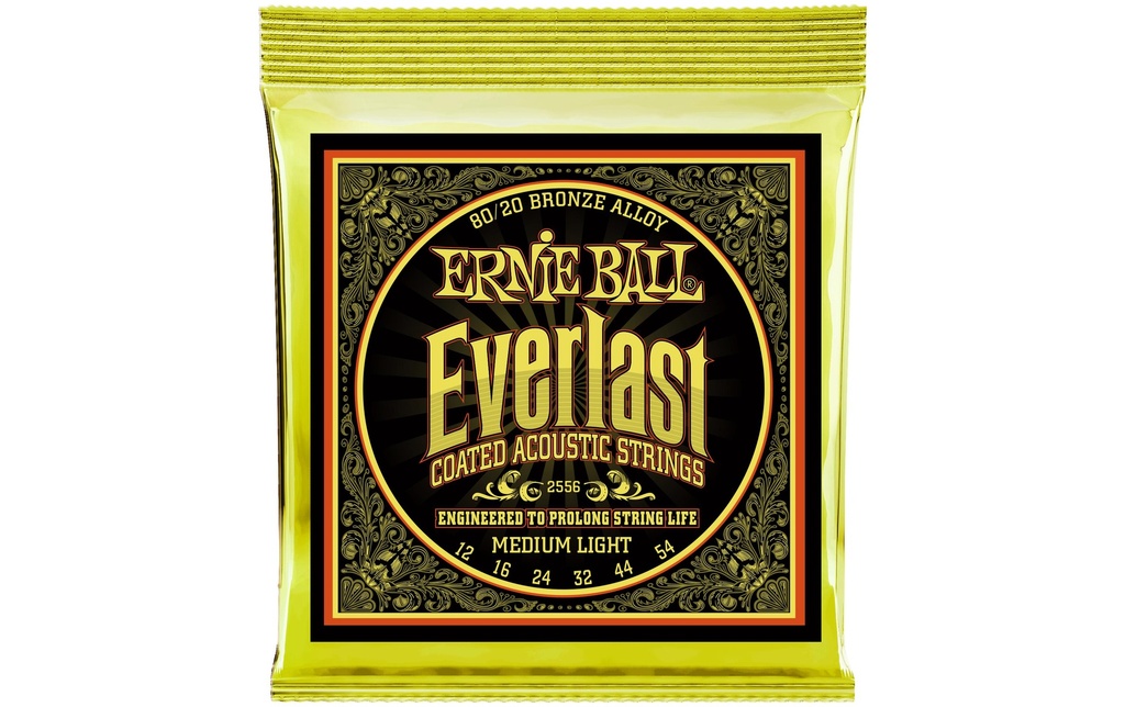 Ernie Ball Cordes de guitare 2556 Everlast CB 80/20 – Medium Light 12-54