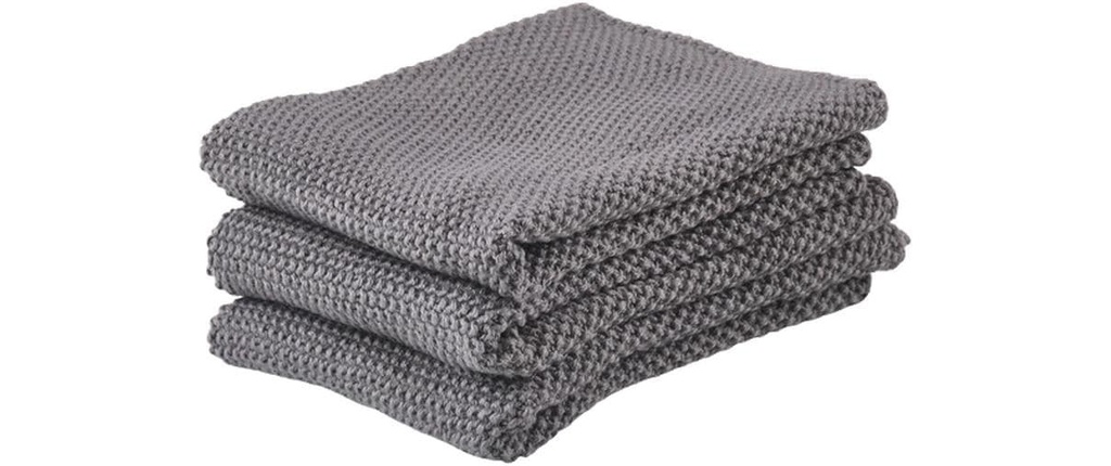 Zone Denmark Torchon à vaisselle Set de 3, gris, 27 x 27 cm