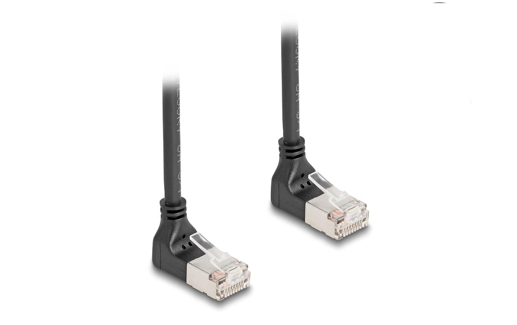 Delock Câble patch 90° coudé en haut Cat 6A, S/FTP, 5 m, Noir
