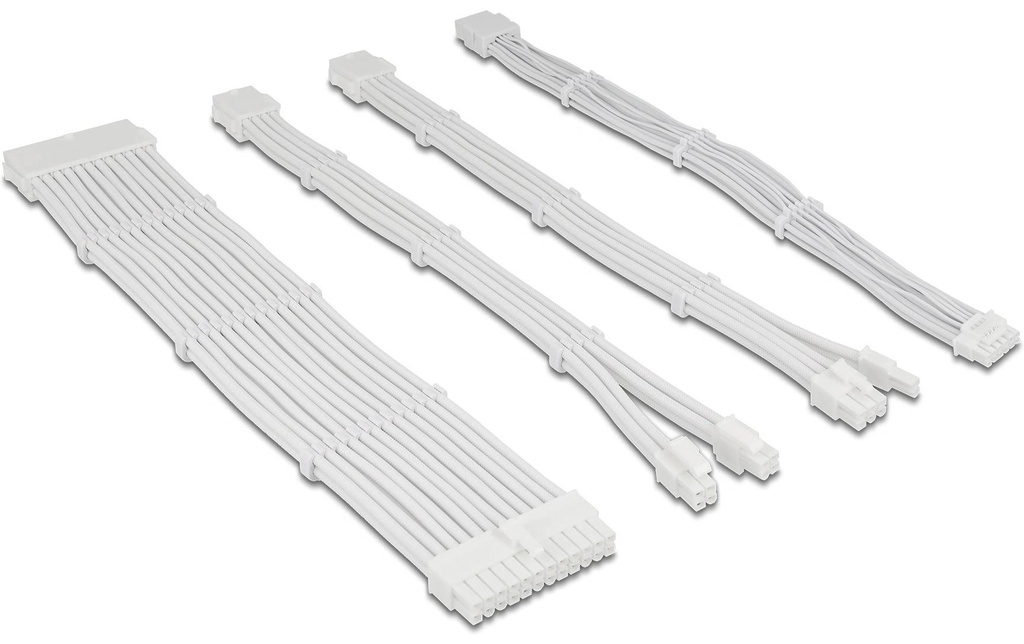Delock Câble électrique de prolongation Set 5 pièces Sleeved avec peignes à câbles