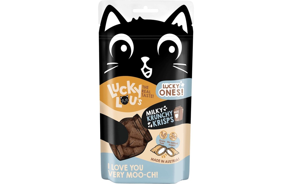 Lucky Lou Collation pour chat Lucky Ones Krunchy Lait Krisps, 60g