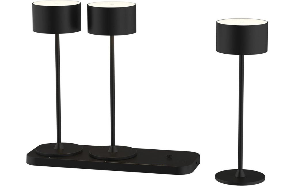 Schönenberger Lampe de table à accu Tavolo Set de 3 pièces, noir