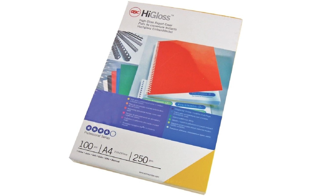 GBC Couverture HiGloss rouge (100 pces)