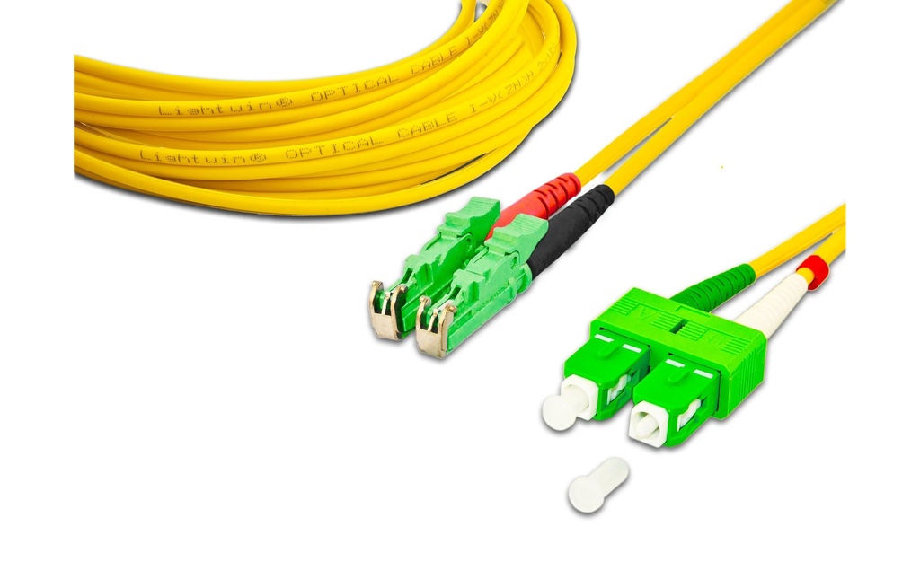 Lightwin Câble patch à fibre optique Singlemode, LSH/APC-SC/APC, OS2, Duplex, 2 m