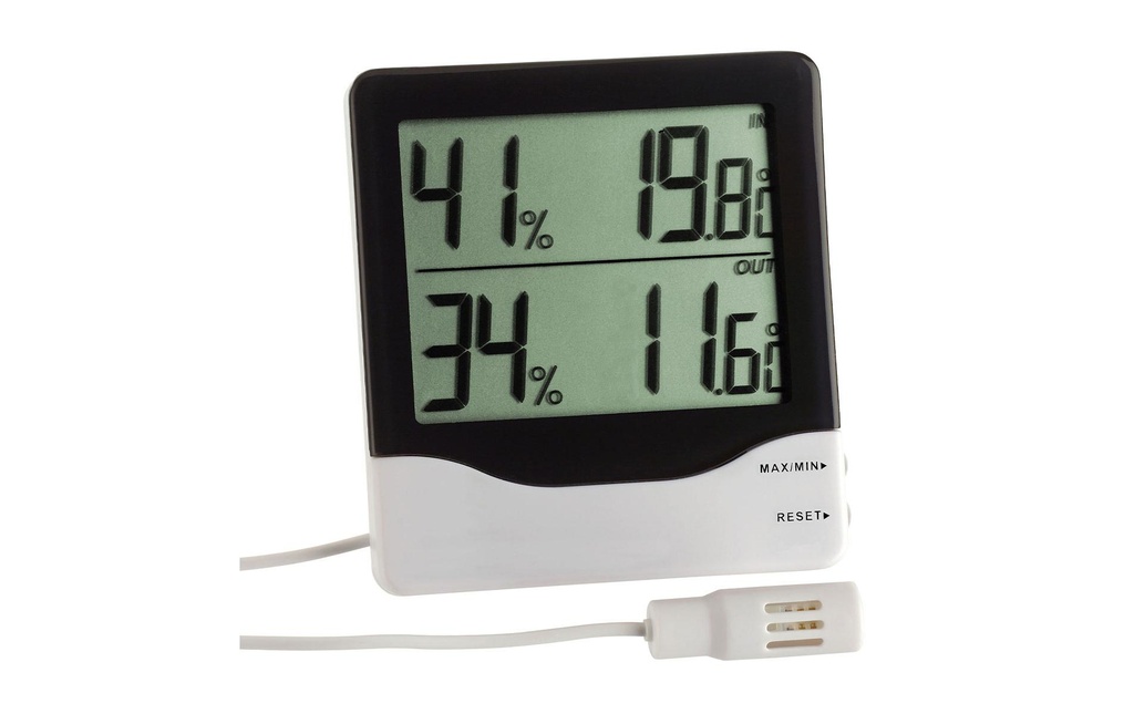 TFA Dostmann Thermo/hygromètre Électronique, Noir / Blanc