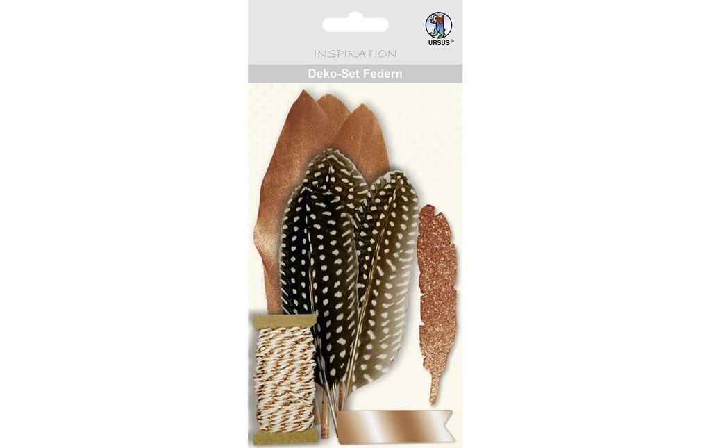 URSUS Plumes Set de décoration 11 pièces, cuivre; brun