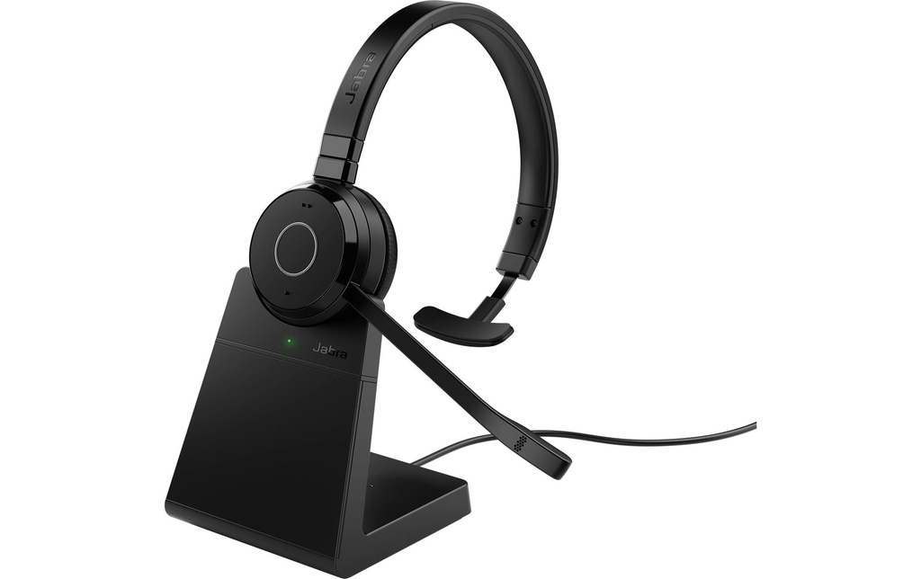 Jabra Casque avec micro Evolve 65 TE Mono MS avec station de chargement