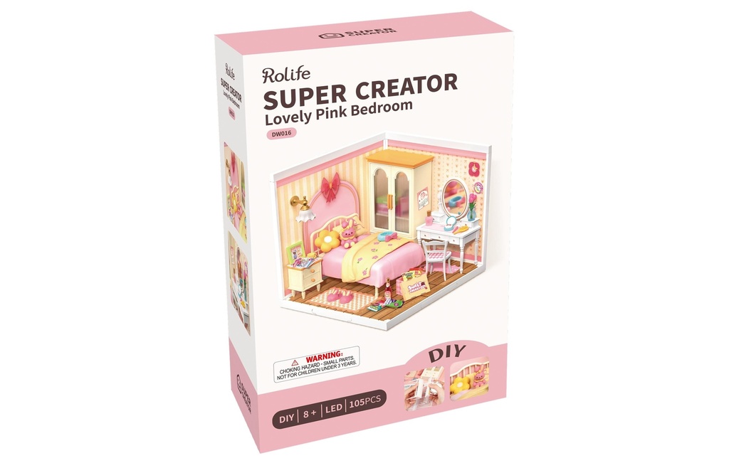 Rolife Lovely Pink Bedroom 1:20