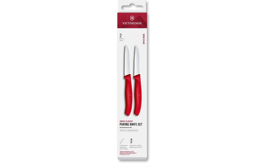 Victorinox Jeux de couteaux Swiss Classic, 8 cm, rouge, 2 pièces