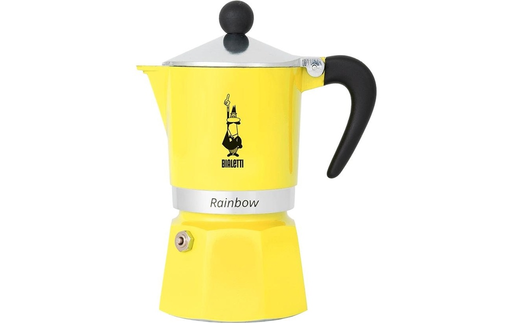 Bialetti Cafetière italienne Rainbow pour 3 tasses, jaune