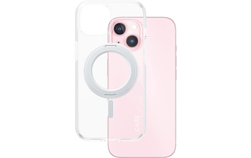CARE Coque arrière Feature Kickstand iPhone 15 Argent