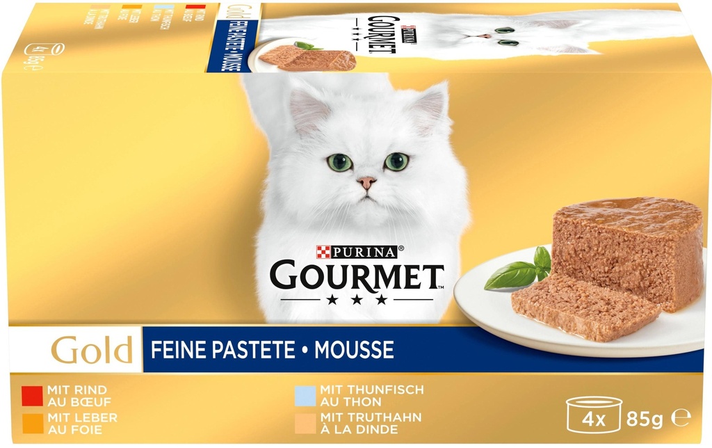 Purina Gourmet Alimentation humide Pâté fin d'or 4 x 85 g