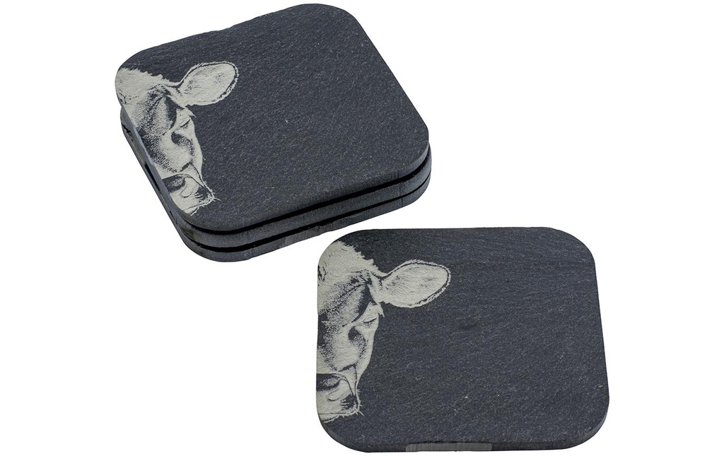 Kadastar Dessous de verre Vache Zoom Noir/Gris