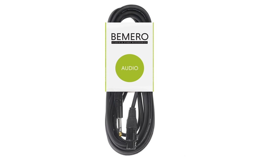 Bemero Câble XLR XLRf jack 6.3 symétrique 3 m, Noir