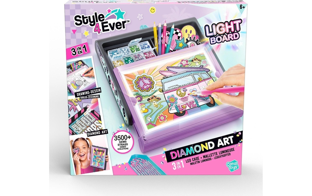 Canal Toys Kits de bricolage Diamond Art 3 in 1 LED Case