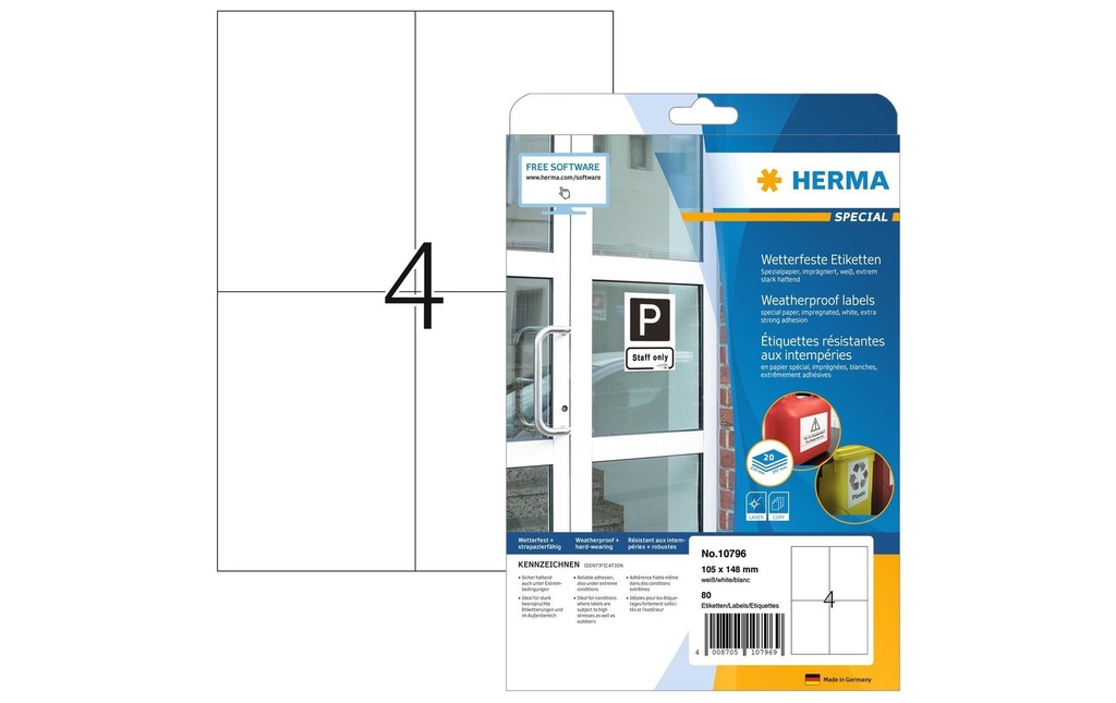 HERMA Labels pour l’extérieur 105 x 148 mm, 20 feuilles
