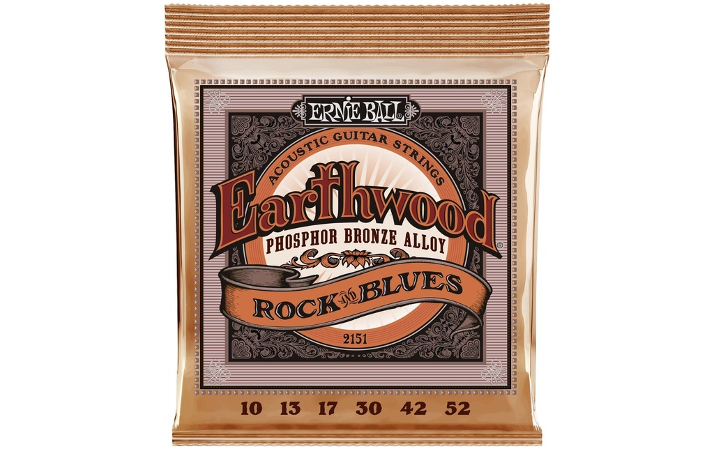 Ernie Ball Cordes de guitare 2151 Earthwood PB – Rock and Blues 10-52