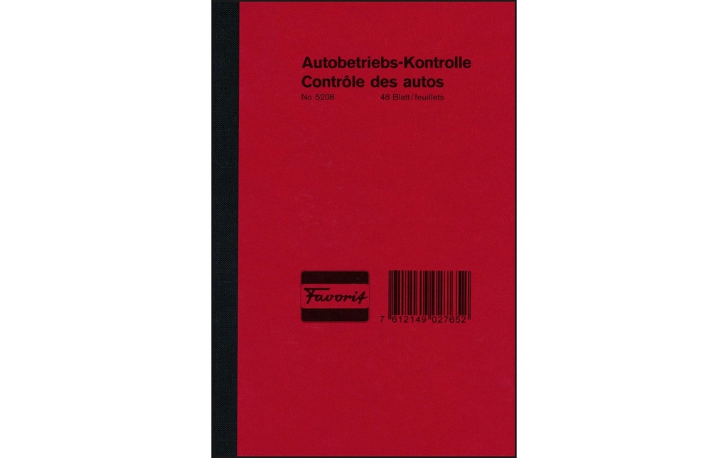 Favorit Bloc autocopiant Contrôle d'exploitation automobile 48 feuilles