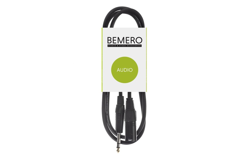 Bemero Câble XLR XLRm jack 6.3 symétrique 1.5 m, Noir