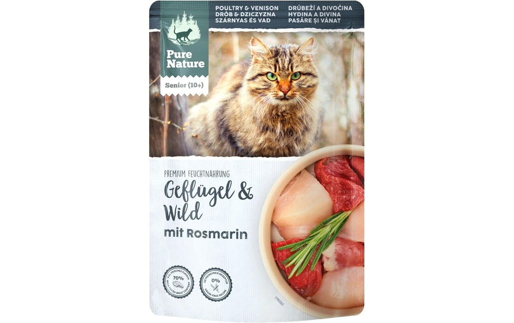 Pure Nature Alimentation humide Senior volaille&gibier, 85 g