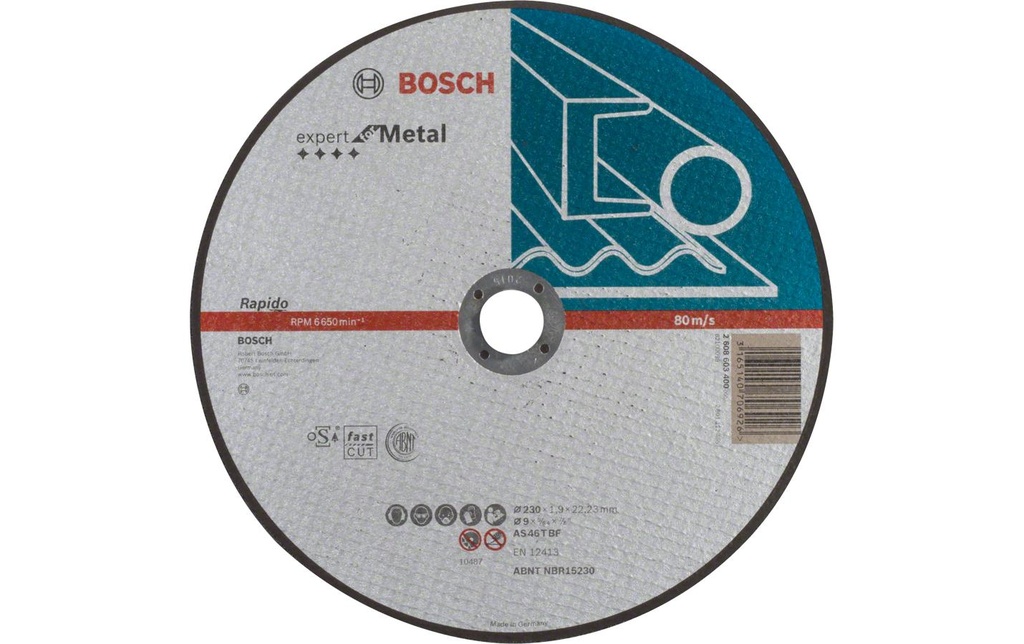 Bosch Professional Disque à trancher droit Expert for Metal, 230 x 1.9 mm