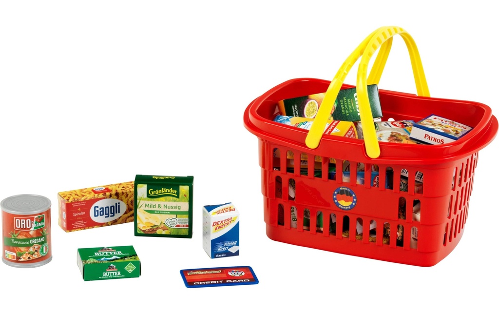Klein-Toys Aliments jouets Panier à provisions, rempli