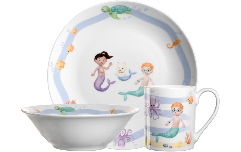 LEONARDO Service de table pour enfants Avventura 3 pièces, Mer
