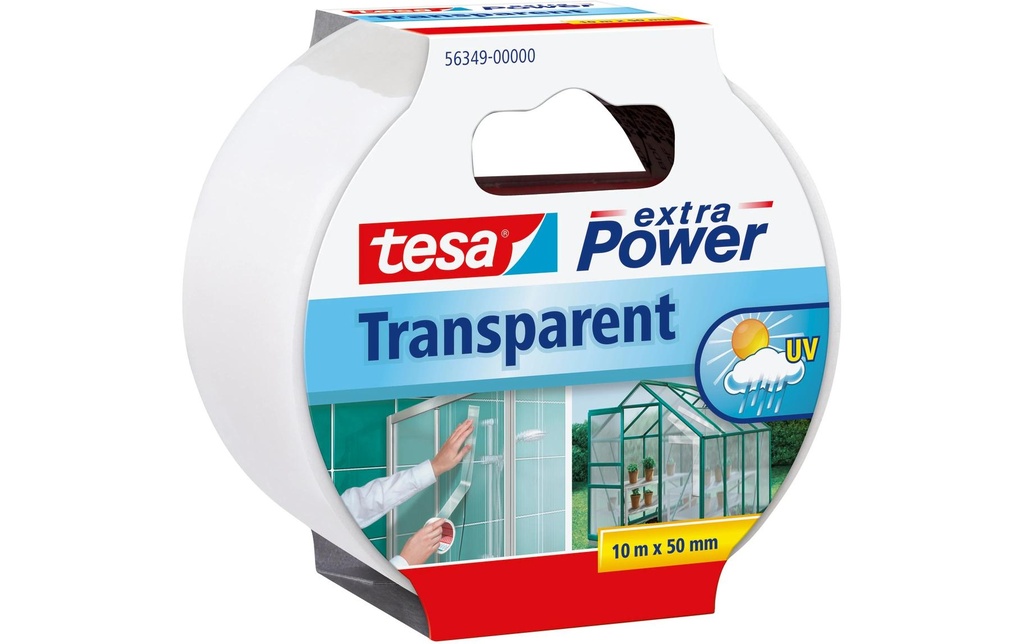 tesa Ruban adhésif Puissance supplémentaire 50 mm x 10 m, Transparent
