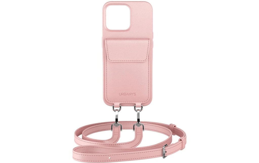 Urbany's Necklace Case Chaîne de téléphone portable+. iPhone 16 Pro Max Cotton Candy