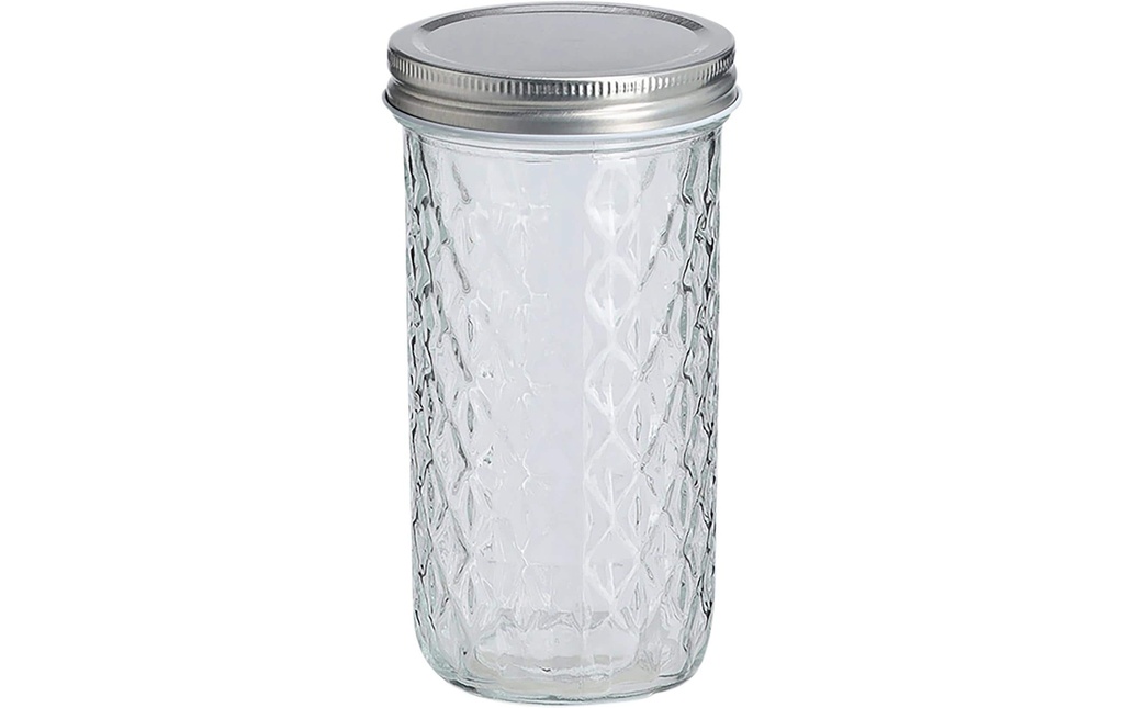 Zeller Present Bocal à provisions avec structure 0.55 l, Transparent/Argenté