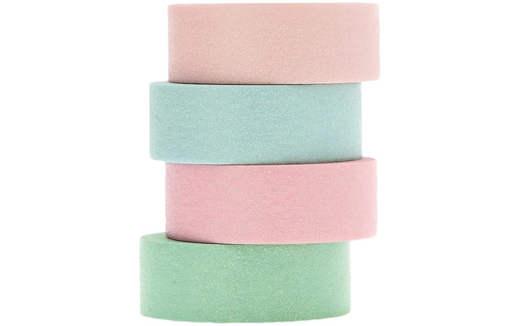 Rico Design Ruban Washi Lot de 4 paillettes 1.5 cm x 5m