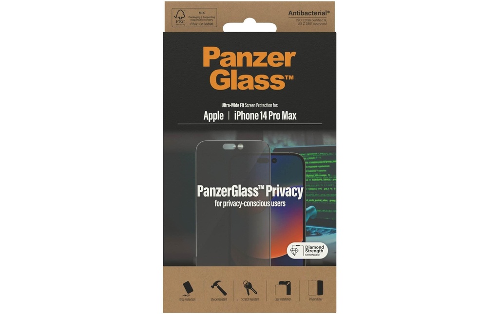 Panzerglass Protection d’écran Ultra Wide Fit Privacy iPhone 14 Pro Max