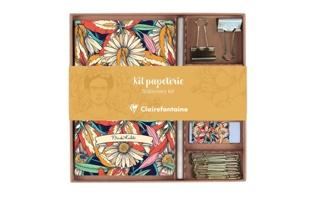 Clairefontaine Set d'écriture Frida Kahlo A5, À lignes, Multicolore