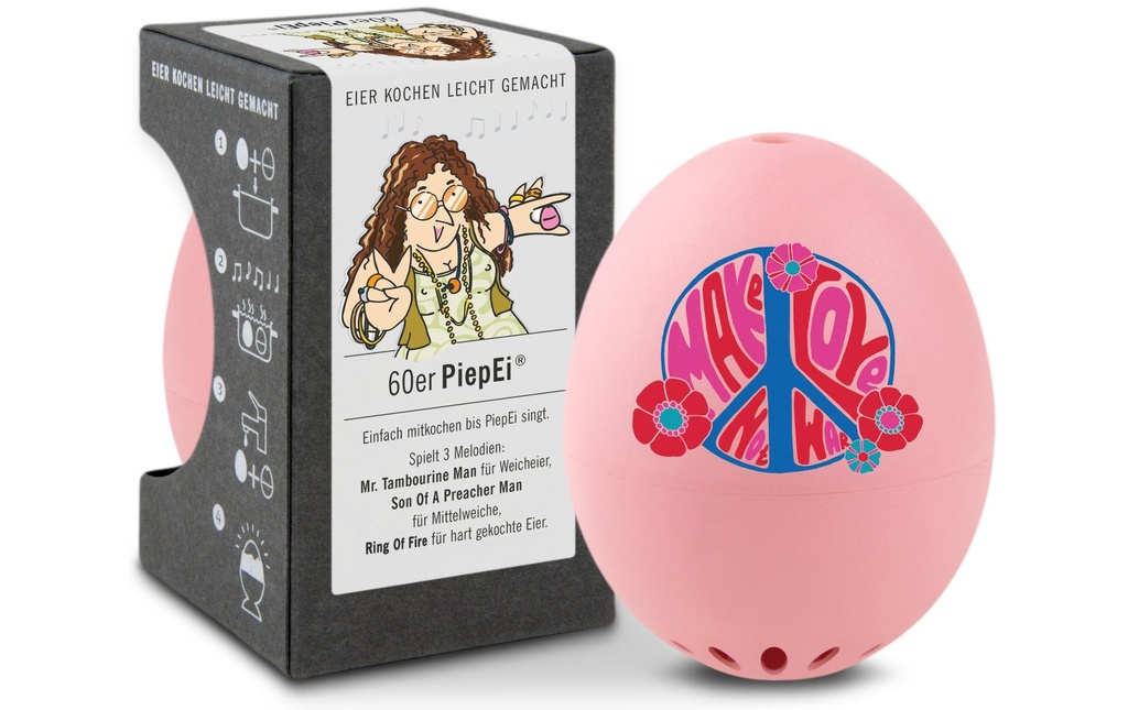 PiepEi Minuteur de cuisine Coquetier chantant années 60, Rose
