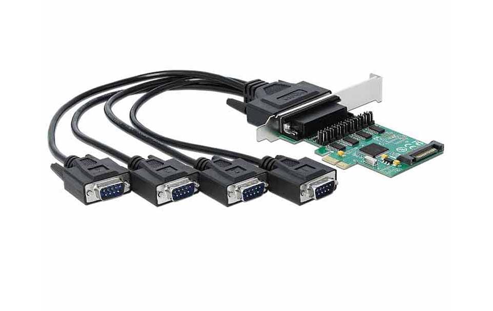 Delock Carte PCI Express 89938 4x RS-232 avec alimentation électrique