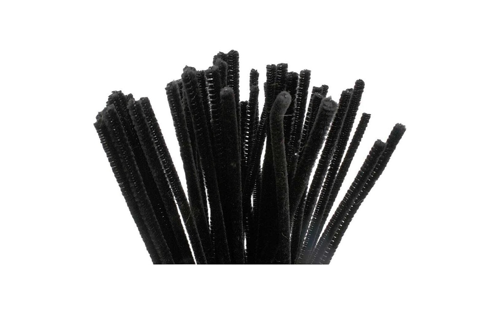 Creativ Company Fil-chenille 6 mm 50 pièces, noir