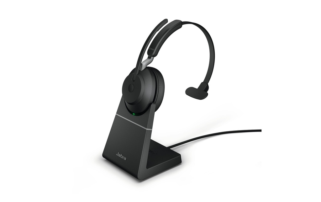 Jabra Écouteurs Evolve2 65 Mono UC Noir, USB-A, avec station de chargement