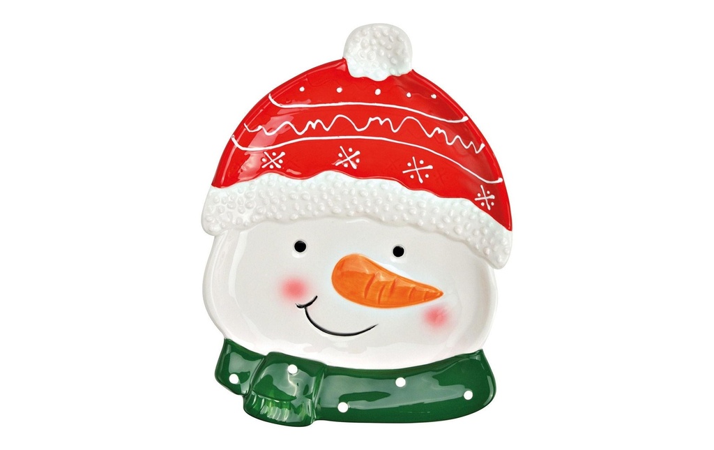 G. Wurm Assiette Bonhomme de neige 3D 17 x 21 cm