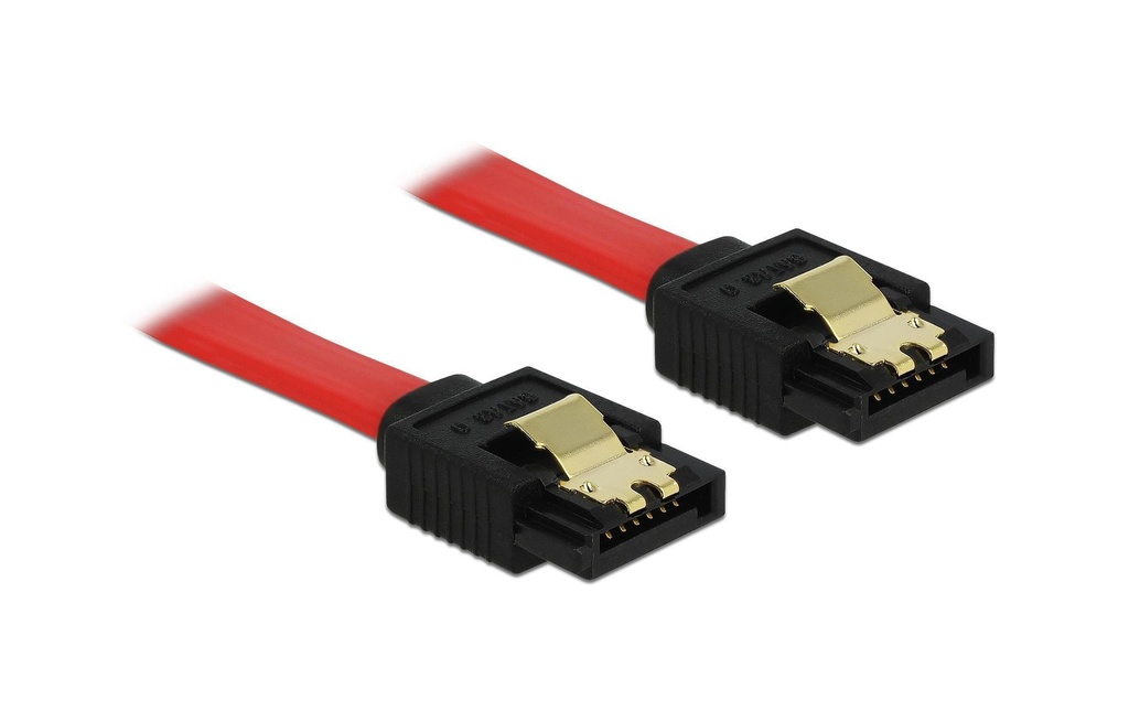 Delock Câble SATA3 6 Gb/s rouge, clip, 1 m