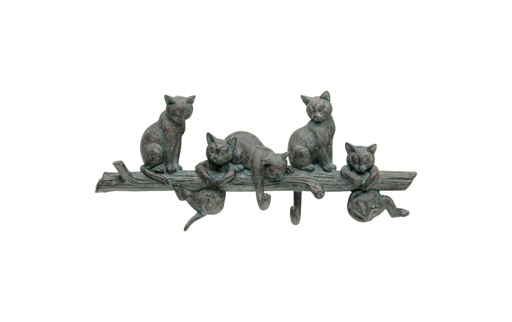 Kare Portemanteau mural Cats Life 42 cm x 18.3 cm, Noir