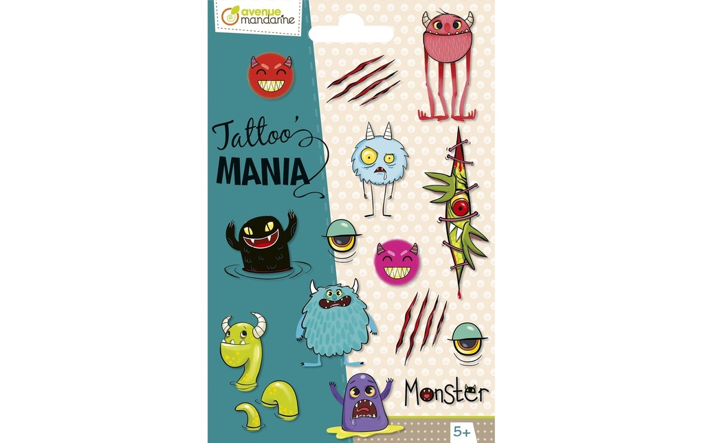 Avenue Mandarine Kits de tatouage Tattoo Mania Monster