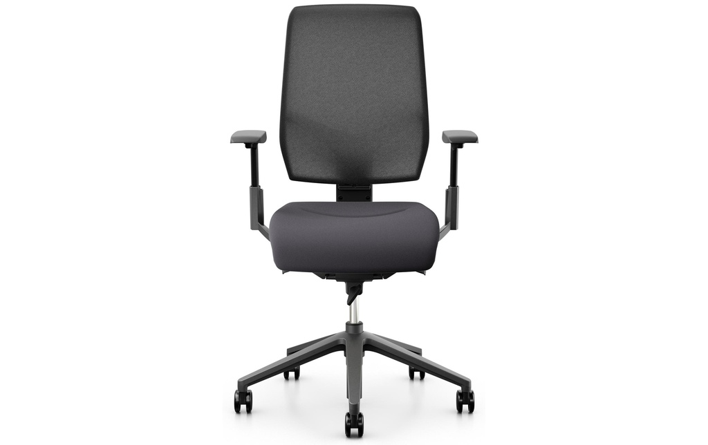 Giroflex Chaise de bureau 68 avec dossier résille et accoudoirs, Charcoal