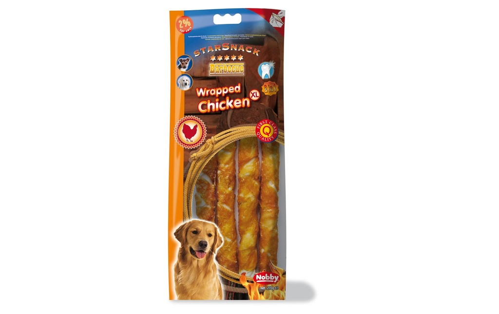 Nobby Produit à mâcher  StarSnack Barbecue Wrapped Chicken XL, 270g