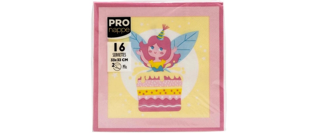 PRO nappe Serviettes en papier Fée 33 cm x 33 cm, 16 Pièce/s