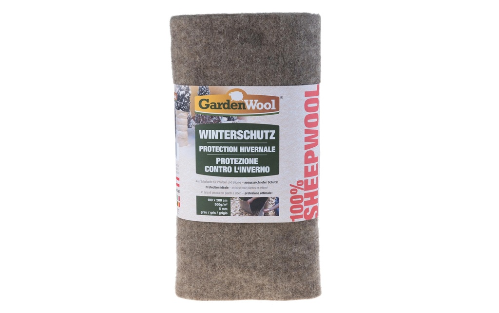 GardenWool Tapis de protection hivernale 200 x 100 cm gris