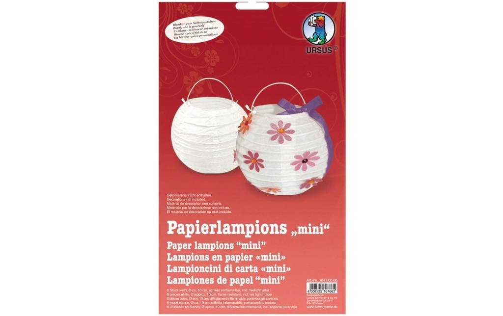 URSUS Lampion Ø 10 cm blanc, 6 pièces
