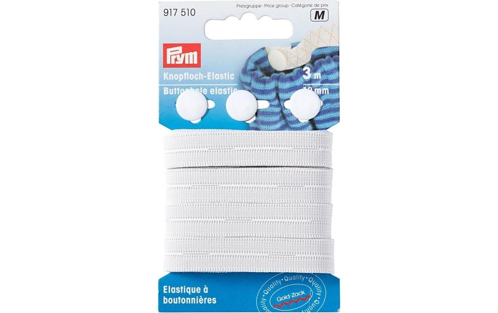 Prym Fil élastique Blanc, 3 m x 12 mm